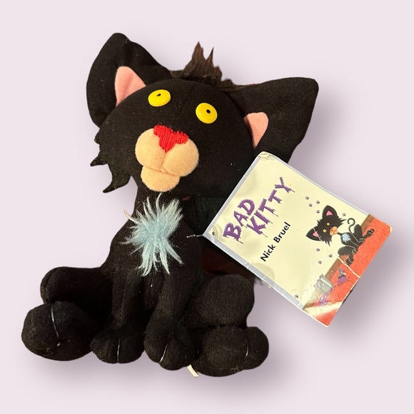 NWT Bad Kitty By Nick Bruel Small Black Cat Plush MerryMakers Inc 2005, 2007 - Picture 2 of 7